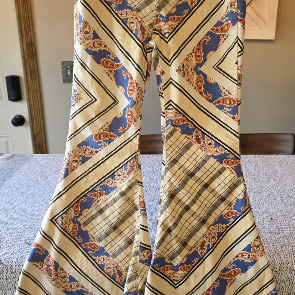 Free People Multicolor Patterned Flare Jeans - Picture 3 of 10
